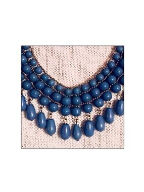 NWT Hand Beaded Collar Necklace in Periwinkle Blue